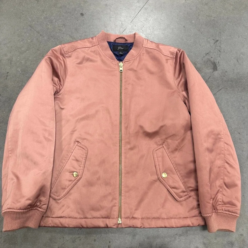 J. Crew Peach Quilted Lining bomber jacket Size Small